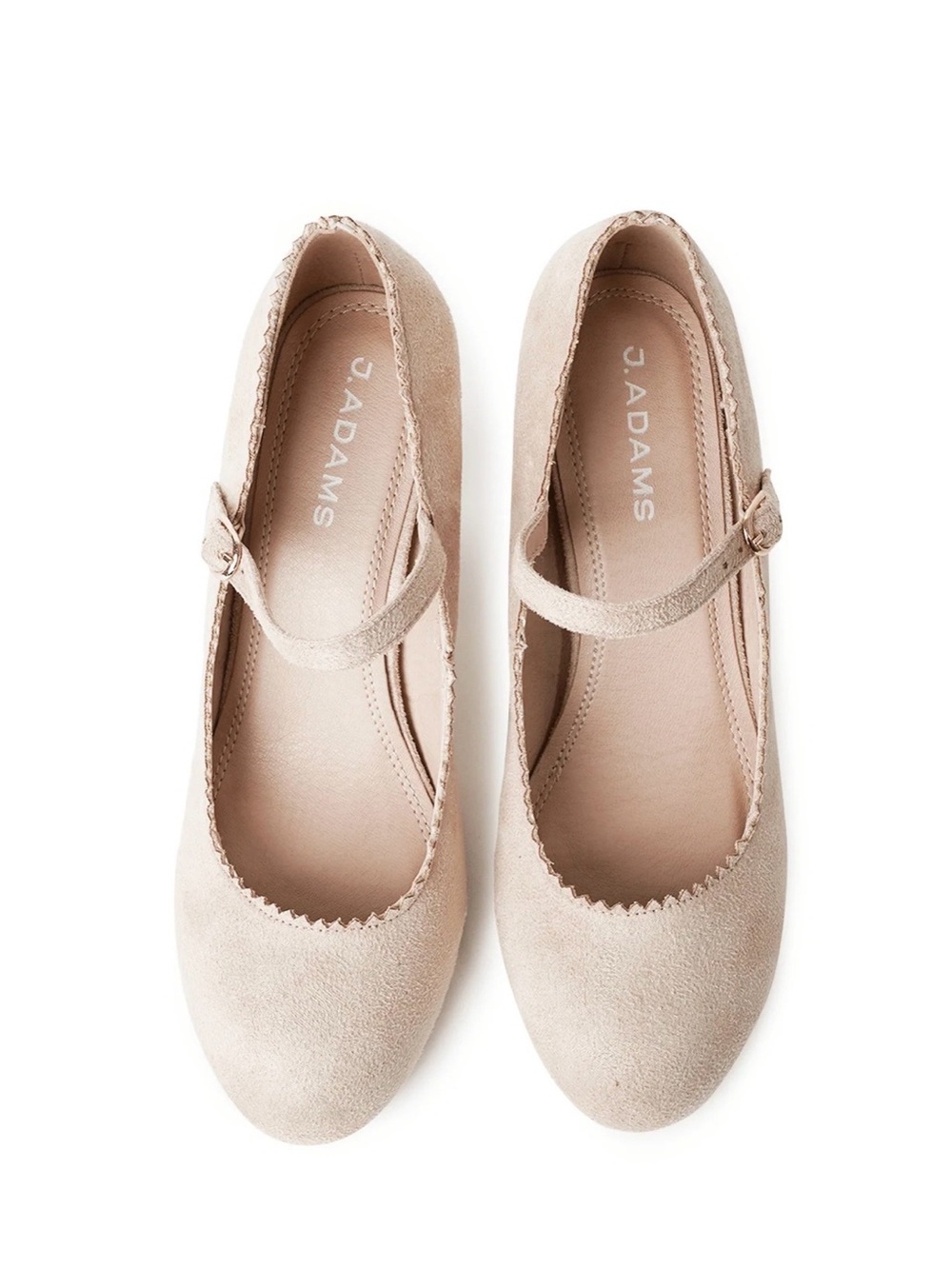 J.Adams Honey Nude Suede Mary Jane Heels - Picture 3 of 5